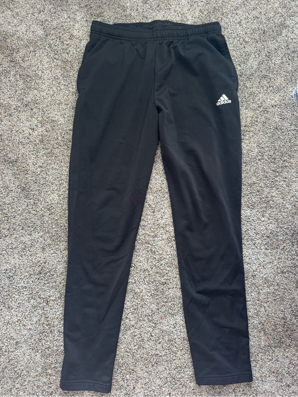adidas Black mens Jogger Pants with White Logo